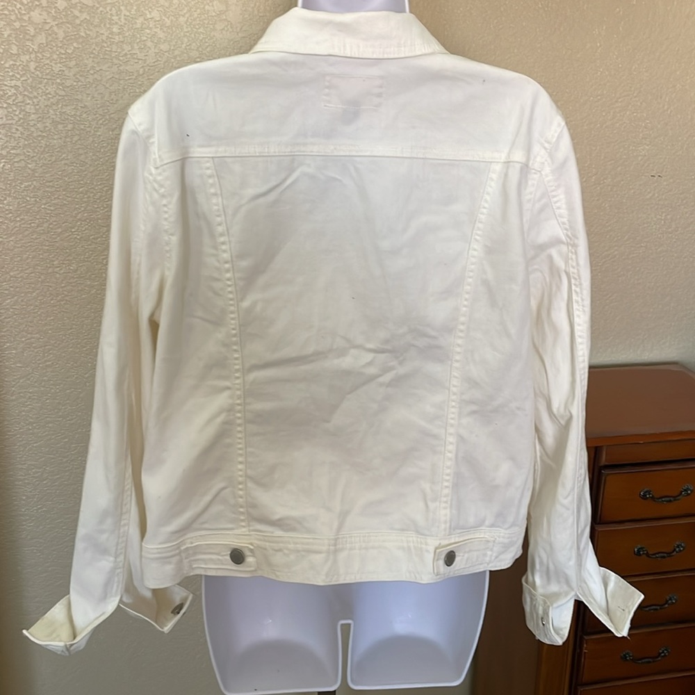 Universal Thread White Cotton Jean Jacket Size L - image 6